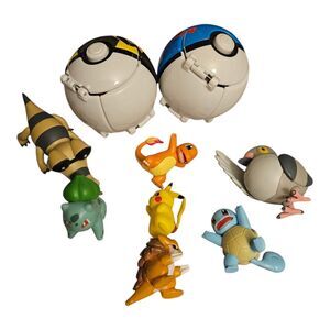 Lot Of Pokemon And Poke Balls - Various Sizes and Types